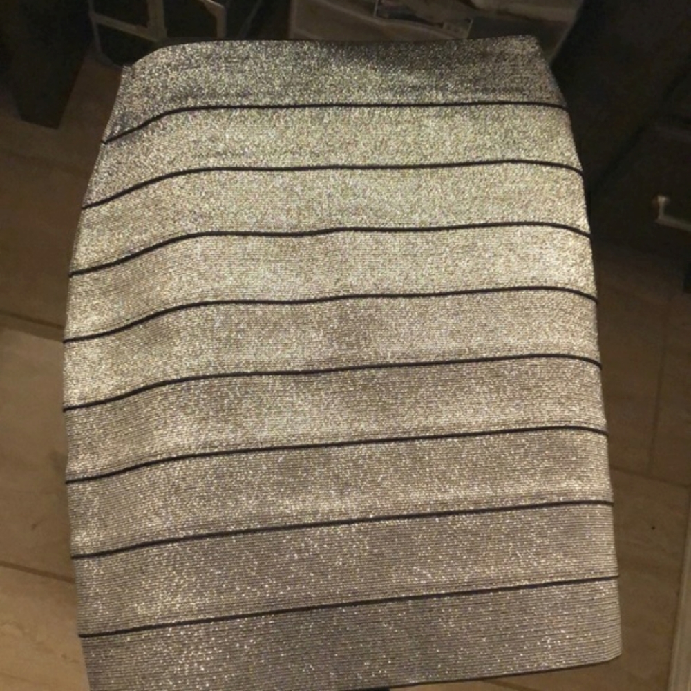 Express Silver Metallic Skirt